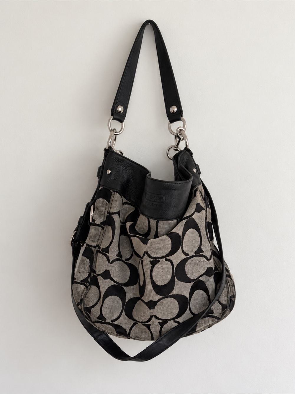 Vintage Coach Signature Jacquard Hobo Bag | Y2K
